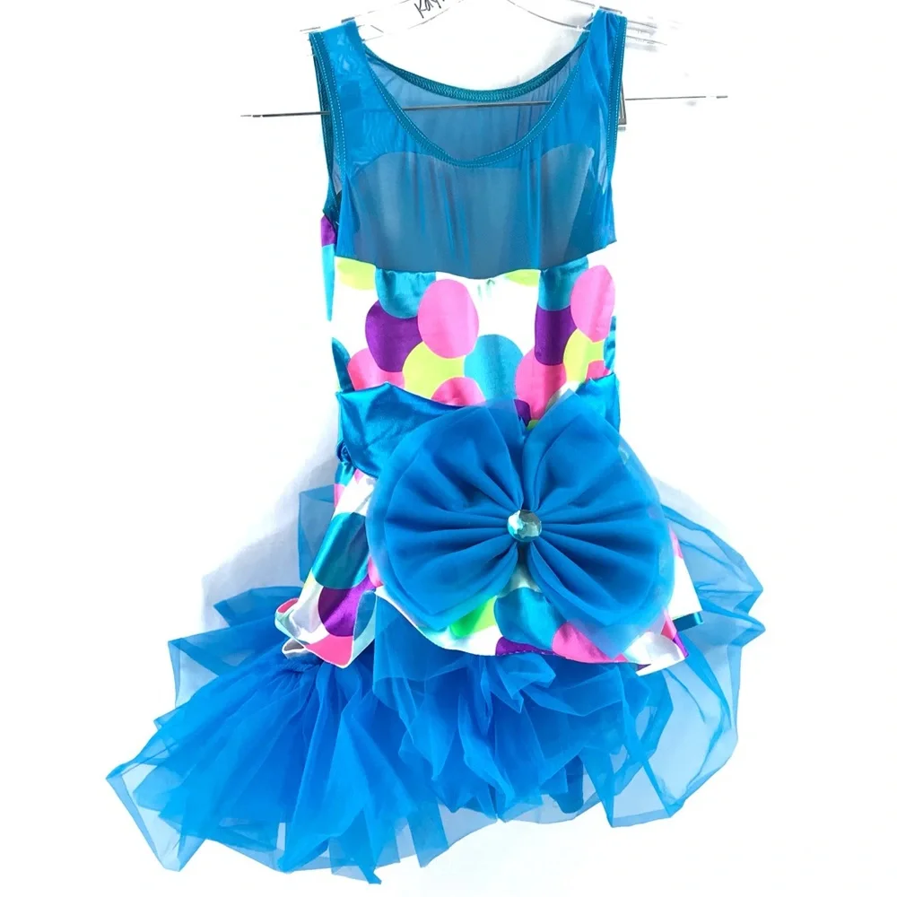 Weissman’s Multi-Colored Polka Dot Child’s Dance Dress 2 pieces